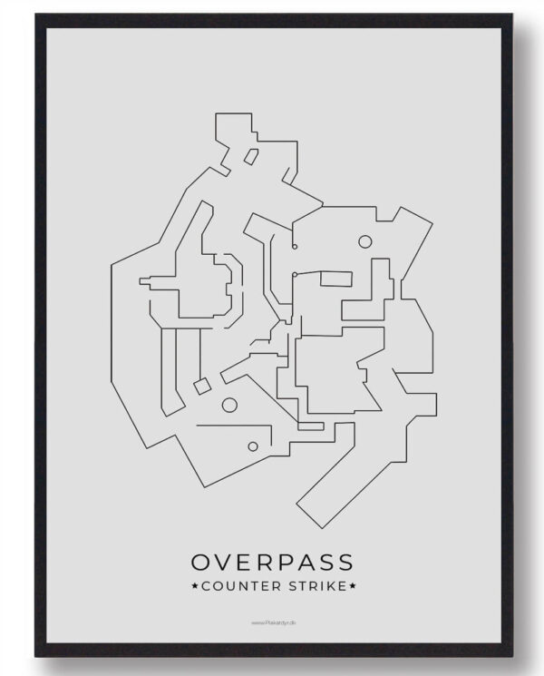 Overpass map - CS gamerplakater (Størrelse: L - 50x70cm (B2))