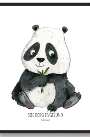 Panda - navneplakat (Størrelse: L - 50x70cm (B2))