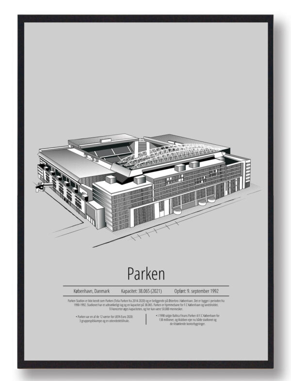 FC København - FCK parken grå (Størrelse: S - 21x29