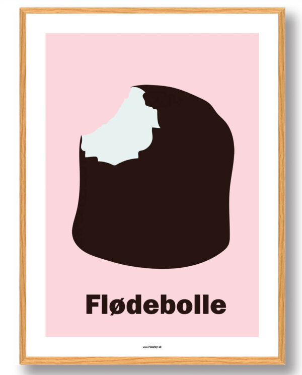 Flødebolle - plakat (Størrelse: L - 50x70cm (B2))