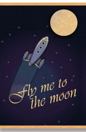 Fly me to the moon - plakat (Størrelse: S - 21x29