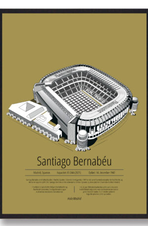 Santiago Bernabeu - Real Madrid - gul (Størrelse: S - 21x29