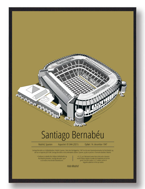 Santiago Bernabeu - Real Madrid - gul (Størrelse: S - 21x29