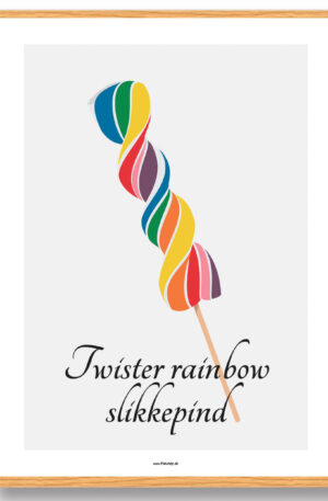 Twister rainbow slikkepind - plakat (Størrelse: L - 50x70cm (B2))