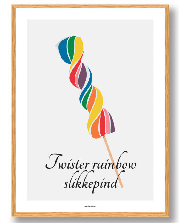 Twister rainbow slikkepind - plakat (Størrelse: L - 50x70cm (B2))