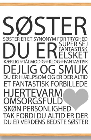 Årets Søster plakat (Størrelse: S - 21x29