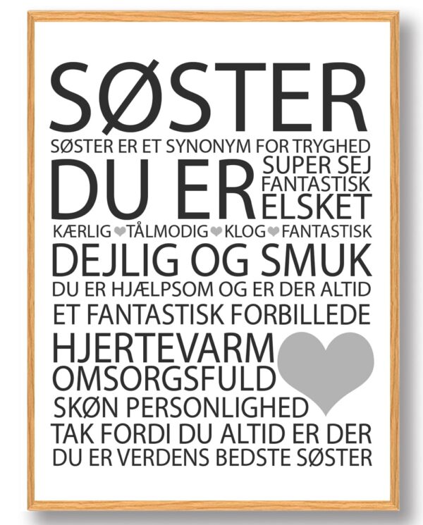 Årets Søster plakat (Størrelse: S - 21x29