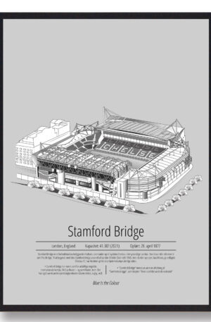 Stamford Bridge - Chelsea - grå (Størrelse: S - 21x29