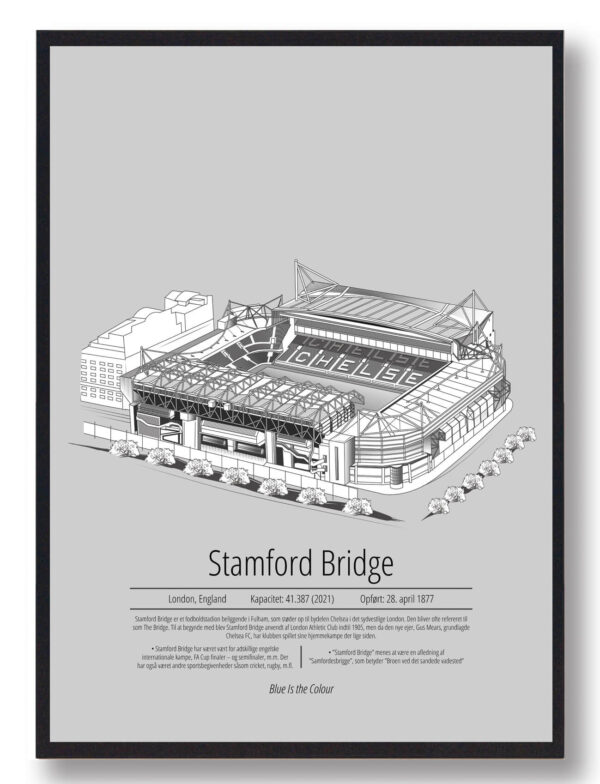 Stamford Bridge - Chelsea - grå (Størrelse: S - 21x29