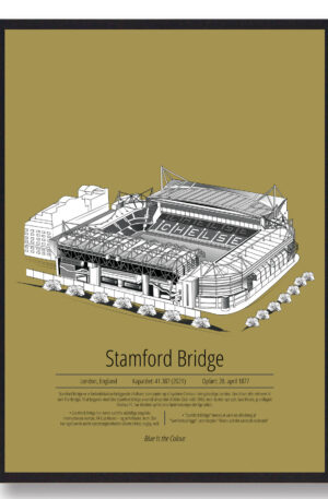 Stamford Bridge - Chelsea - gul (Størrelse: S - 21x29