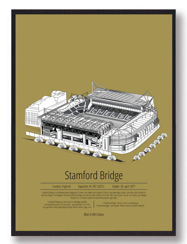 Stamford Bridge - Chelsea - gul (Størrelse: S - 21x29