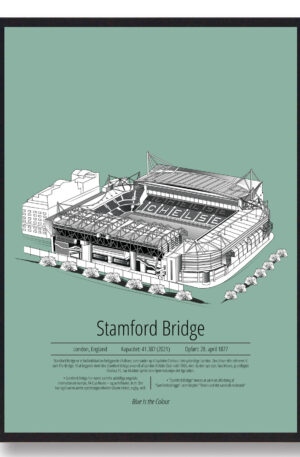 Stamford Bridge - Chelsea - mintgrøn (Størrelse: S - 21x29