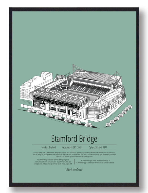 Stamford Bridge - Chelsea - mintgrøn (Størrelse: S - 21x29