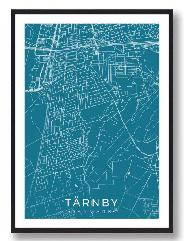 Tårnby plakat - blå (Størrelse: L - 50x70cm (B2))