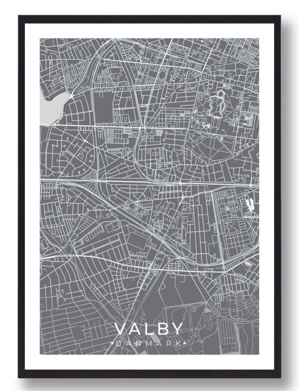 Valby plakat - grå (Størrelse: L - 50x70cm (B2))