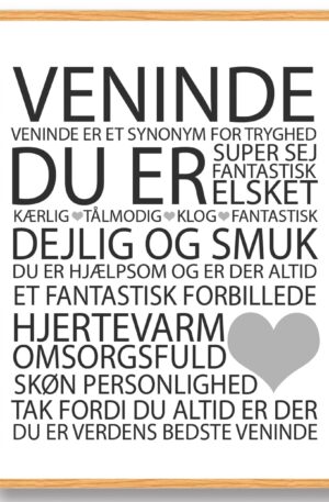 Årets Veninde plakat (Størrelse: S - 21x29