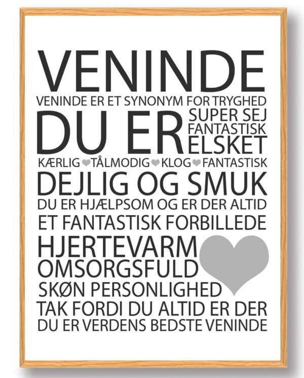 Årets Veninde plakat (Størrelse: S - 21x29