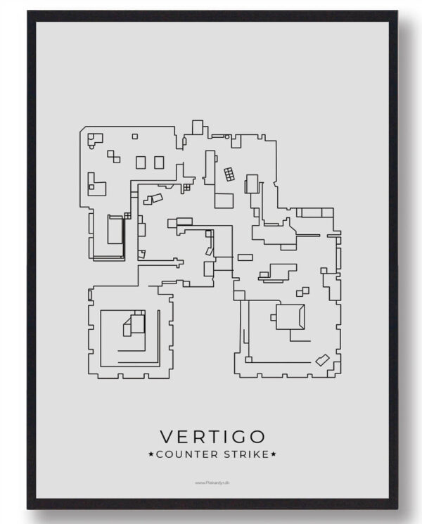 Vertigo map - CS gamerplakater (Størrelse: L - 50x70cm (B2))