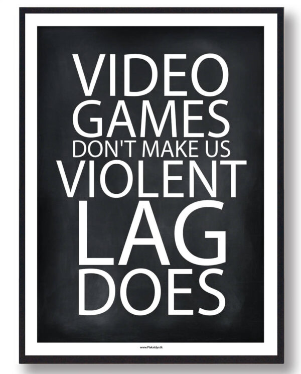 Video games - gamerplakat (sort) (Størrelse: L - 50x70cm (B2))