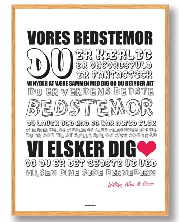 Vores bedstemor - plakat (Størrelse: XS - 15x21cm (A5))