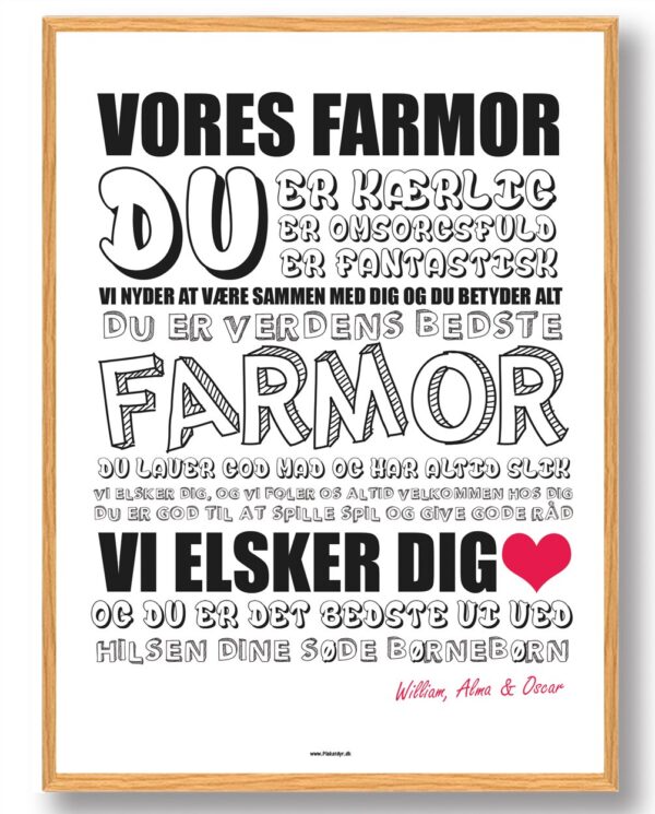 Vores farmor - plakat (Størrelse: XS - 15x21cm (A5))