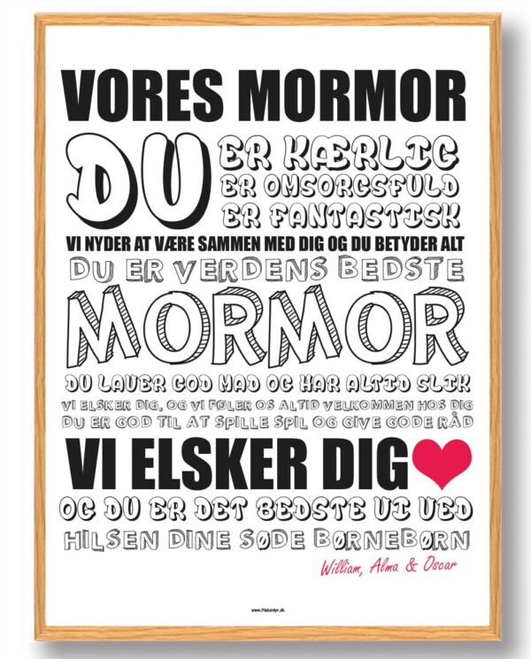 Vores mormor - plakat (Størrelse: XS - 15x21cm (A5))