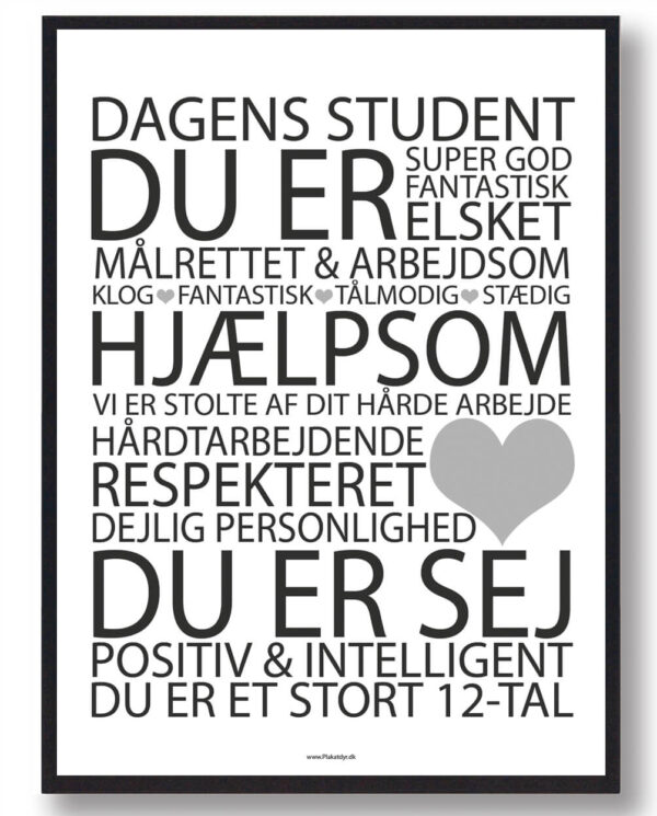 Dagens student plakat (Størrelse: L - 50x70cm (B2))